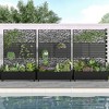 Wooakway 72"H Two-tone Patio Planter Box with Trellis Metal Raised Garden Bed Black Decorative Privacy Screen with Wheels - 2 of 4