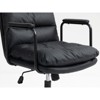Ergonomic Mid Back Office Chair, PU Leather with Padded Armrests, Wheels & 40° Reclining Back - 2 of 4