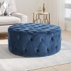NicBex Modern 40" Round Ottomans Velvet Footstools with Button Tufted Stitching for Bedroom and Living Room - 3 of 4