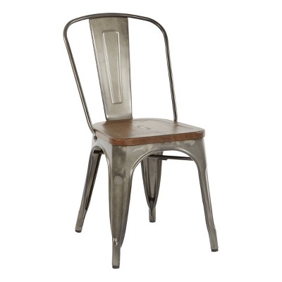 Set of 2 Indio Steel Chair Seat Walnut - OSP Home Furnishings