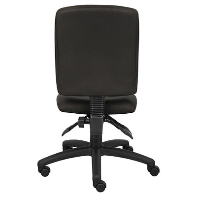 Adjustable Swivel Task Chair in Black Fabric with Lumbar Support