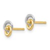 Black Bow Jewelry 5mm Two Tone Love Knot Post Earrings in 14k Gold and Rhodium - 2 of 4