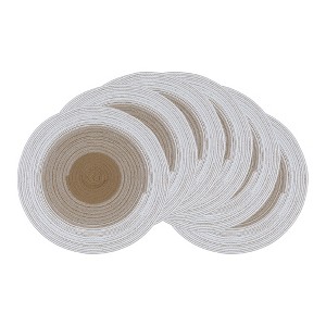 REGALWOVEN Rattan Indoor Outdoor Wipe Clean Kitchen Table Placemats 14 x 14 Inch 6 Pcs - 1 of 4