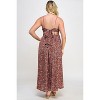 Slickblue Women's, Floral Print Maxi Dress, Tie Back, Rust Color, Summer Occasion Wear, Size 1XL to 3XL - 4 of 4