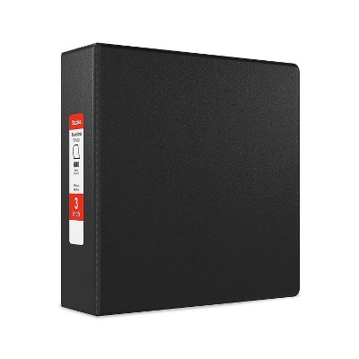 3" Staples Standard Binder with D-Rings Black 976164