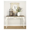 Wood Parisian Design Floral Ornate Detailing Console Table White - Olivia & May - image 3 of 4