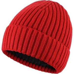 ZUPPAD Adult General Sizing Fleece Lined Cuffed Beanie Hat for Men Women Knitted Winter Wool Beanies Skull Cap Warm Watch Hats 1 Pack - 1 of 4