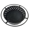 Kumasinova 32" Circular Outdoor Fire Pit with Mesh Cover and Fire Poker,Powder-Coated Steel Wood-Burning Fireplace for 4-8 People,Black - 3 of 4