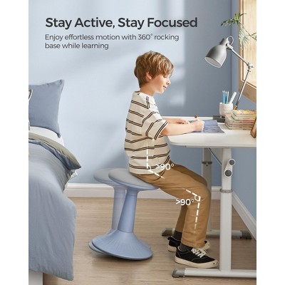 SONGMICS Kid's Wobble Stool Chair, Flexible Seating for Kids Ages 8-12 in Classroom and Home, Foam and Anti-Slip Base, 18.1" High, Tool-Free Assembly
