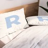Deny Designs King April Lane Art Block Blue Monogram R Microfiber Printed Pillow Sham - 2 of 3