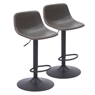 GlasFlength Dining Sets, Mid-Century Modern Swivel Bar Stool Set of 2, Adjustable Height for Kitchen, Bar, Counyer, Brown, 14.2"*16.9"*33.8"