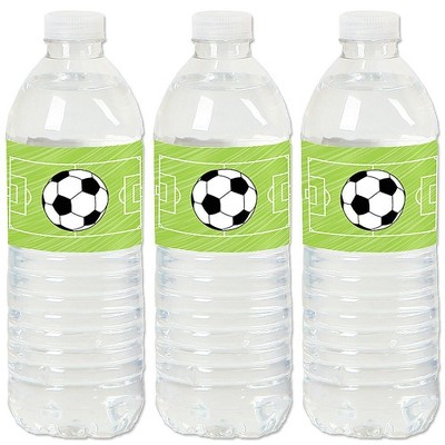 Big Dot of Happiness Goaaal - Soccer - Baby Shower or Birthday Party Water Bottle Sticker Labels - Set of 20