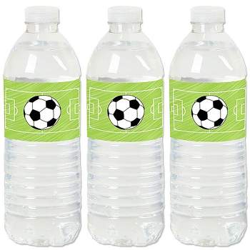 Big Dot of Happiness Goaaal - Soccer - Baby Shower or Birthday Party Water Bottle Sticker Labels - Set of 20