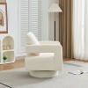 CAVINAS 29.13" W Square Swivel Accent Chair, Upholstered Barrel Lounge Chair with Open Back, 360 Degree Rotation, Removable Back Cushion - 2 of 4