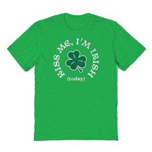Rerun Island Men's Kiss Me Irish Short Sleeve Graphic Cotton T-Shirt - 1 of 1