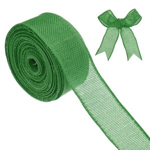 Unique Bargains Burlap Wired Edge Durable Thick Fabric Ribbons for DIY Crafts 1 Pc - 1 of 4