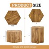 NicBex Modern Hexagonal Coffee Table Set of 2 with Wood Frame for Living Room and Office - 2 of 4