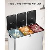 Trash Can, Stainless Steel Double Trash Can with Recycling Bin, Soft-Close Lid, Step-on Garbage Bin, with Removable Plastic Inner Buckets - 4 of 4