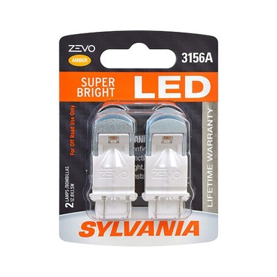 Sylvania Zevo 3156 Amber LED Super Bright Interior and Exterior Turn and Park Light Mini Light Bulb Set, 2 Pack