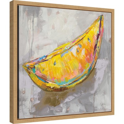 Vibrant Yellow Lemon Wedge Canvas Wall Art Print