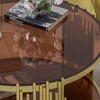 31.5" Stainless Steel Round Coffee Table with 8mm Tempered Glass Top and Two Layers for Living Room - 4 of 4