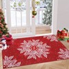 Coolmee Christmas Snowflakes Living Room Rug Non Slip Low Pile Washable Carpet for Bedroom Office Hallway Outdoor Rug Blue - 2 of 4