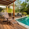 Outsunny Adirondack Chair with Ottoman, Wooden Patio Fire Pit Chair with Footrest & Wide Armrests for Backyard, Garden, Lawn, Rustic Brown - 3 of 4