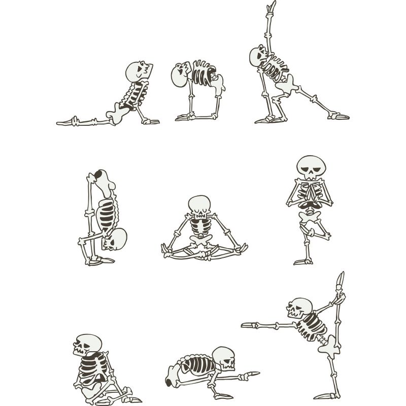 Junior's Design By Humans Skeleton Yoga By huebucket T-Shirt, 2 of 4