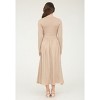 August Sky Women's Front Button Up Mixed Media Midi Dress - 2 of 4