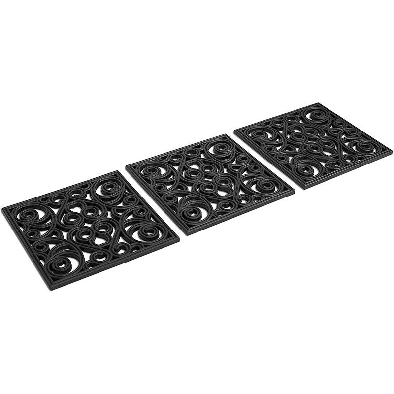 BirdRock Home Rubber Stepping Stone Tiles - 12 x 12" - Set of 3 - Black, 1 of 8
