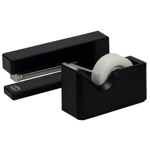 MultiBey Clear Black Desk Organizer 3 Pack Acrylic Desk Accessories - Pen  Holder, Stapler, Tape Dispenser for Office Supplies - Luxury Set (black)