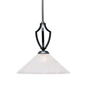Toltec Lighting Zilo 1 - Light Pendant in  Matte Black with 16" Frosted Crystal Shade - 1 of 1