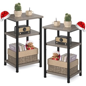 MAYEERTY 3 Layer End Table with Adjustable Height, Small Bedside Table, Storage Shelf, Suitable for Bedroom, Living Room, Office - 1 of 4
