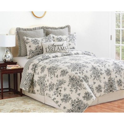 C&F Home Nelly Toile Cotton Cotton Quilt Set - Reversible and Machine Washable
