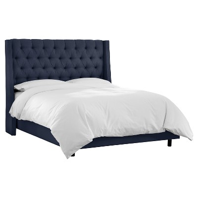 Gilford Tufted Wingback Bed - King - Linen Navy - Threshold™