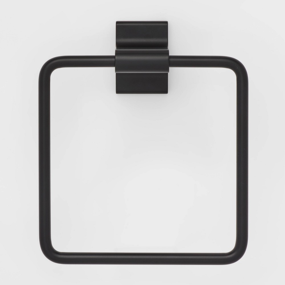Modern Towel Ring Black - Threshold™: Zinc & Stainless Steel Bathroom Hand Towel Holder