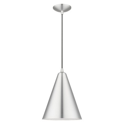 Livex Lighting Dulce 1 - Light Pendant in  Brushed Aluminum/Polished Chrome