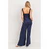 Hello Miz Women's Sleeveless Smocked Neck Maternity Jumpsuit Romper - 4 of 4