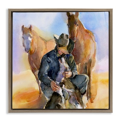 Stupell Industries Cowboy & Animals Watercolor, 25" x 25"