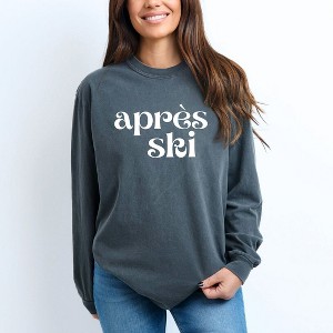 Simply Sage Market Women's Apres Ski Long Sleeve Garment Dyed Tee - 1 of 4