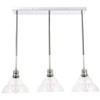 Elegant Lighting Clive 3 light Chrome and Clear seeded glass pendant - 3 of 4
