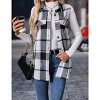 Coolmee Plaid Vest for Womens Casual Sleeveless Flannel Jacket Lapel Button Down Shirt with Pockets - 4 of 4