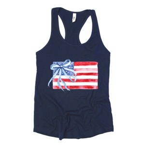 Simply Sage Market Watercolor Flag Coquette Racerback Tank - 1 of 3