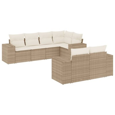 vidaXL Garden Sofa Set Beige