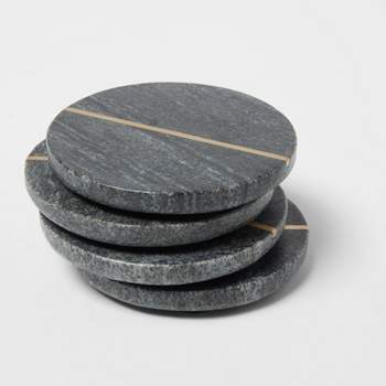 4pk Marble Coasters Gray - Threshold™