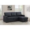 TiramisuBest Dark Gray Convertible Sectional Sofa with Pull-Out Chaise, Storage Ottoman, Twin Sleeper, Living Room Furniture - 4 of 4