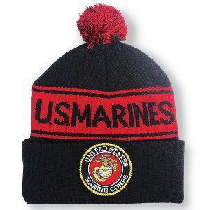 Collections Etc Military Pom Pom Beanie Hat - 1 of 4