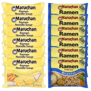 Maruchan Ramen Instant Noodle Soup Variety, 2 Flavors - 6 Packs Creamy Chicken & 6 Packs Soy Sauce, 3 Ounce Single Servings - 1 of 1