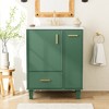 Chic Crate-24" Modern Bathroom Vanity – Sink & Deep Drawer | 2-Tier Pull-Out Basket | Solid Wood Frame | Green - 2 of 4