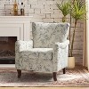 Vincent Wooden Upholstered Armchair with Fabric Pattern and Wingback Design for Bedroom| ARTFUL LIVING DESIGN - 3 of 4